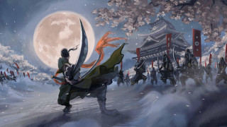 Woman swords crowd snow full - a crowd of people free wallpaper