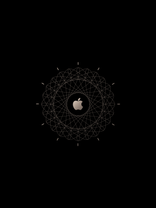 Apple logo black background circular - the middle free wallpaper