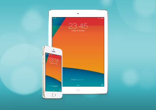 Tablet phone blue bubbles blurry - blue background free wallpaper