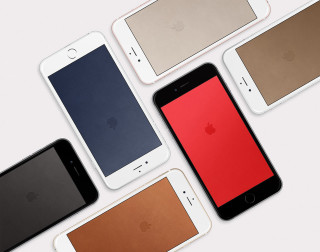 Colored iphones group table white - different free wallpaper