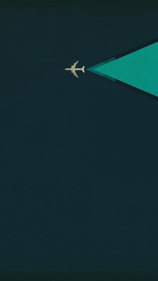 Darkblue plane greentriangle whiteplane minimalist - blue sky free wallpaper