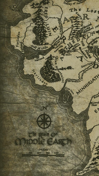 Middle earth map trees compass - a compass free wallpaper