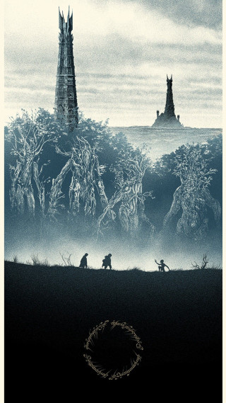 Castle forest sky people circle - lord of the rings free wallpaper