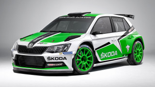 Green white skodda car driving - this image free wallpaper