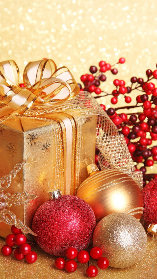 Christmas gift bow ornaments gold - a gold background free wallpaper