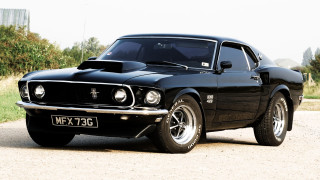 Black mustang rural road 3d - a gravel road free wallpaper