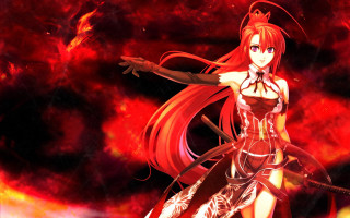 Woman red dress sword red 3 - gothic free wallpaper
