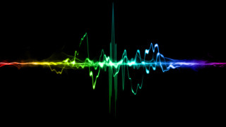 Colorful soundwave white line hologram - a hologram free wallpaper for desktop