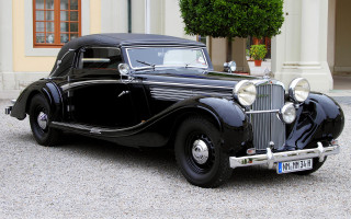 Black car building tree potted - dieselpunk free wallpaper