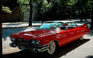 Red car parked road tree 2 - don eddy free wallpaper