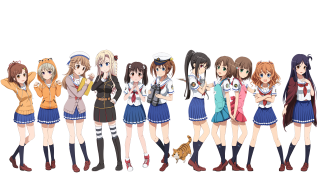 Anime girls group white background 9 - a dog free wallpaper for desktop