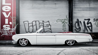 White car garage graffiti red - ed roth free wallpaper