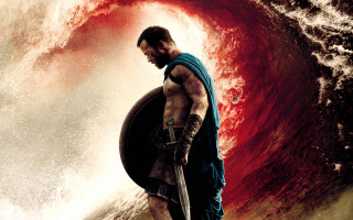 Man blue cape sword red - derek hill free wallpaper