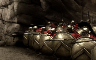 Knights armor stone wall cave - epic scene free wallpaper