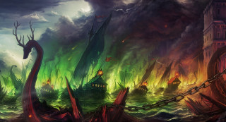 Ship storm green sky chain - anato finnstark free wallpaper
