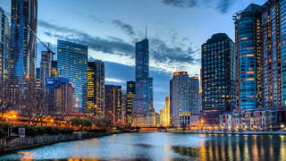 City skyline river night lights 22 - skyscraper free wallpaper