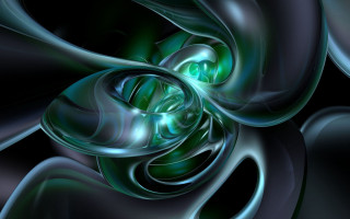 Green black flower abstract raytraced - a green center free wallpaper