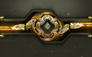 Futuristic detailed object gold shiny - detail free wallpaper