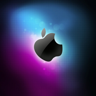 Black apple logo purple blue - holography free wallpaper