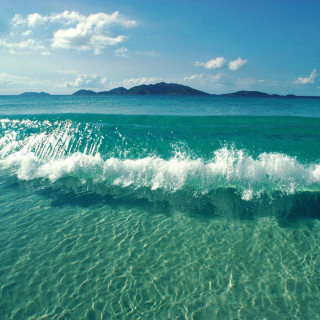 Breaking wave ocean small island 3 - the ocean free wallpaper