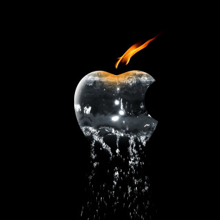 Apple fire water core black - half free wallpaper