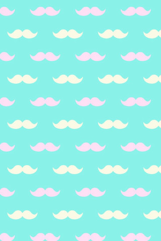 Pink white mustaches blue background - derf free wallpaper