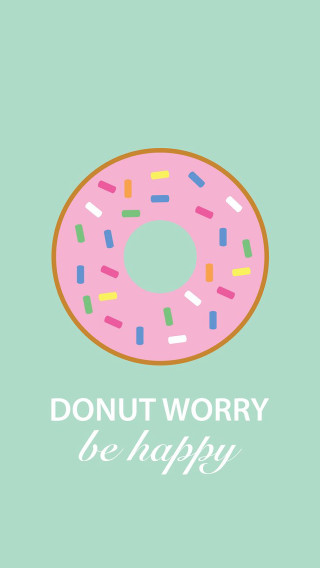 Donut sprinkles worry be happy - happy free wallpaper