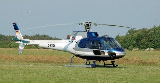Helicopter parked grass field trees - overhead free wallpaper