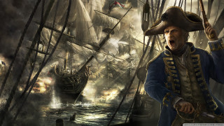 Pirate boat gun ship background - a pirate free wallpaper