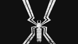 Spider man logo black background 3 - minimalist free wallpaper