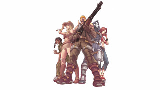 Women guns group standing together - dieselpunk free wallpaper