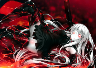 Woman sword red black background - background free wallpaper for desktop