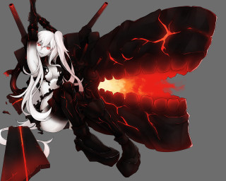 Woman white hair sword flying - a flame free wallpaper