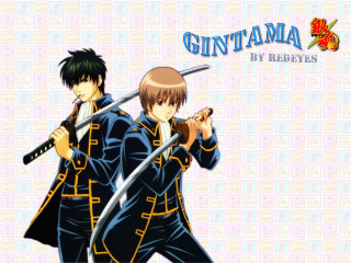 Anime characters swords floral background - an album cover free wallpaper
