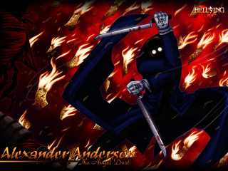 Flaming sword demon back gothic - dust free wallpaper