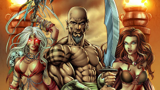 Cartoon man woman swords armor - sword and armor free wallpaper