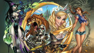 Women costume mirror group standing - alan davis free wallpaper