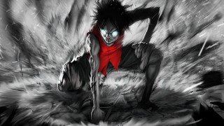 Man kneeling knife redshirt forest - eiichiro oda free wallpaper