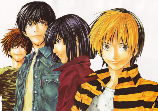 Anime characters group arms around 11 - a group of anime characters free wallpaper