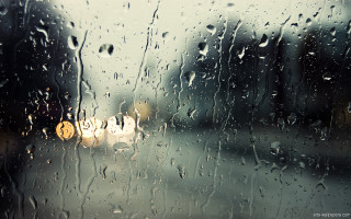 Rain covered window yellow traffic 3 - yellow free wallpaper