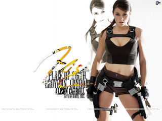 Woman black top gun white - a yellow arrow free wallpaper
