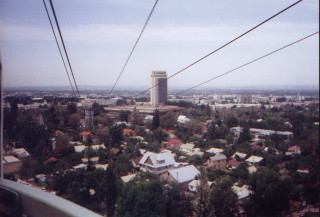 Cable car city view buildings - abdullah gërguri free wallpaper
