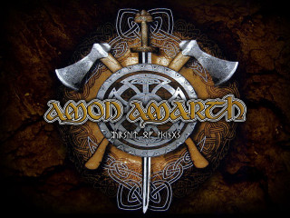 Amon amarth logo axes shield - a logo free wallpaper
