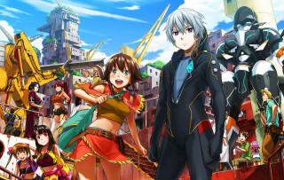 Anime characters crowd city tall - a city free wallpaper