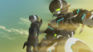 Robot man suit gun sky - mecha free wallpaper