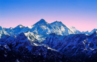 Mountain range pink sky clouds 2 - a mountain range free wallpaper