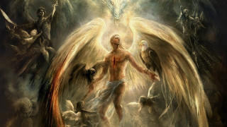 Man large bird demon shoulder - a painting of a man free wallpaper