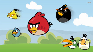 Angry birds flying sky grass 2 - angry bird free wallpaper