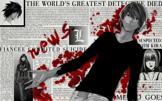 Black shirt red splatter girls - a manga drawing free wallpaper for desktop