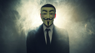 Man mask suit red nose - his mouth free wallpaper